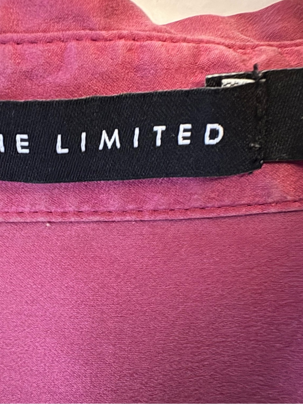 The Limited 2007 100% Silk Pink Blouse y2k Ruched Satin Office Siren size large - Picture 4 of 13